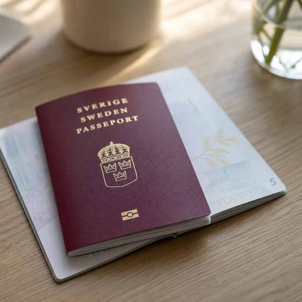 Grönt försäkringskort på bord vid utlandsresa med bil