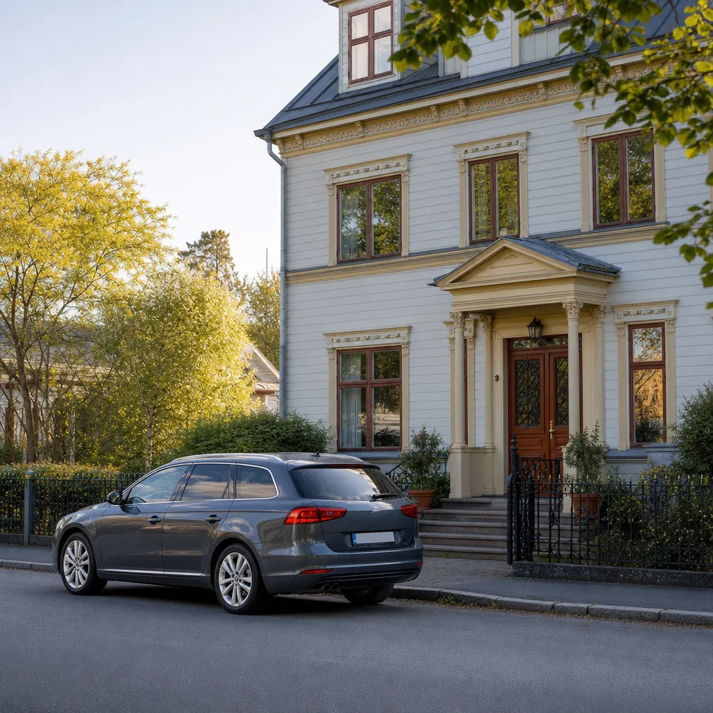 Mercedes-Benz GLC vid svensk villaport