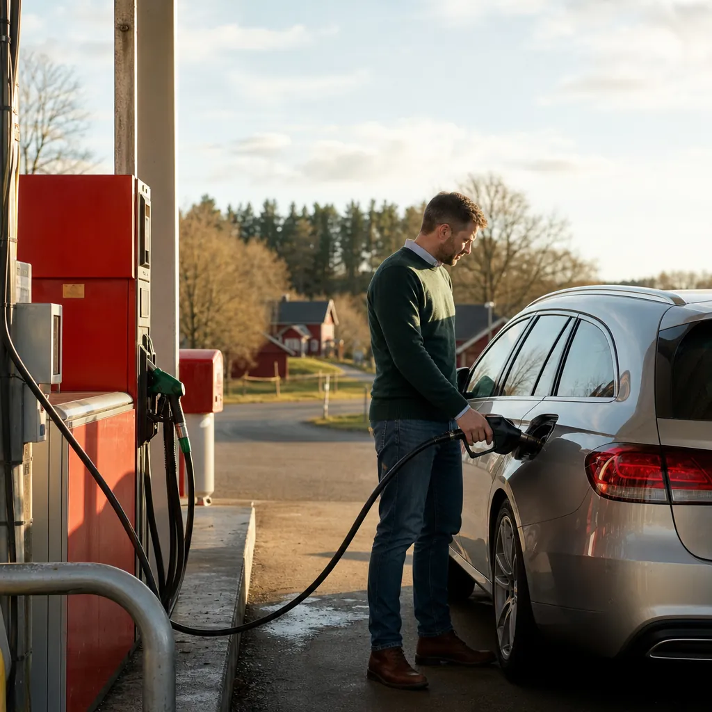 Opel Astra på svensk stadsgata