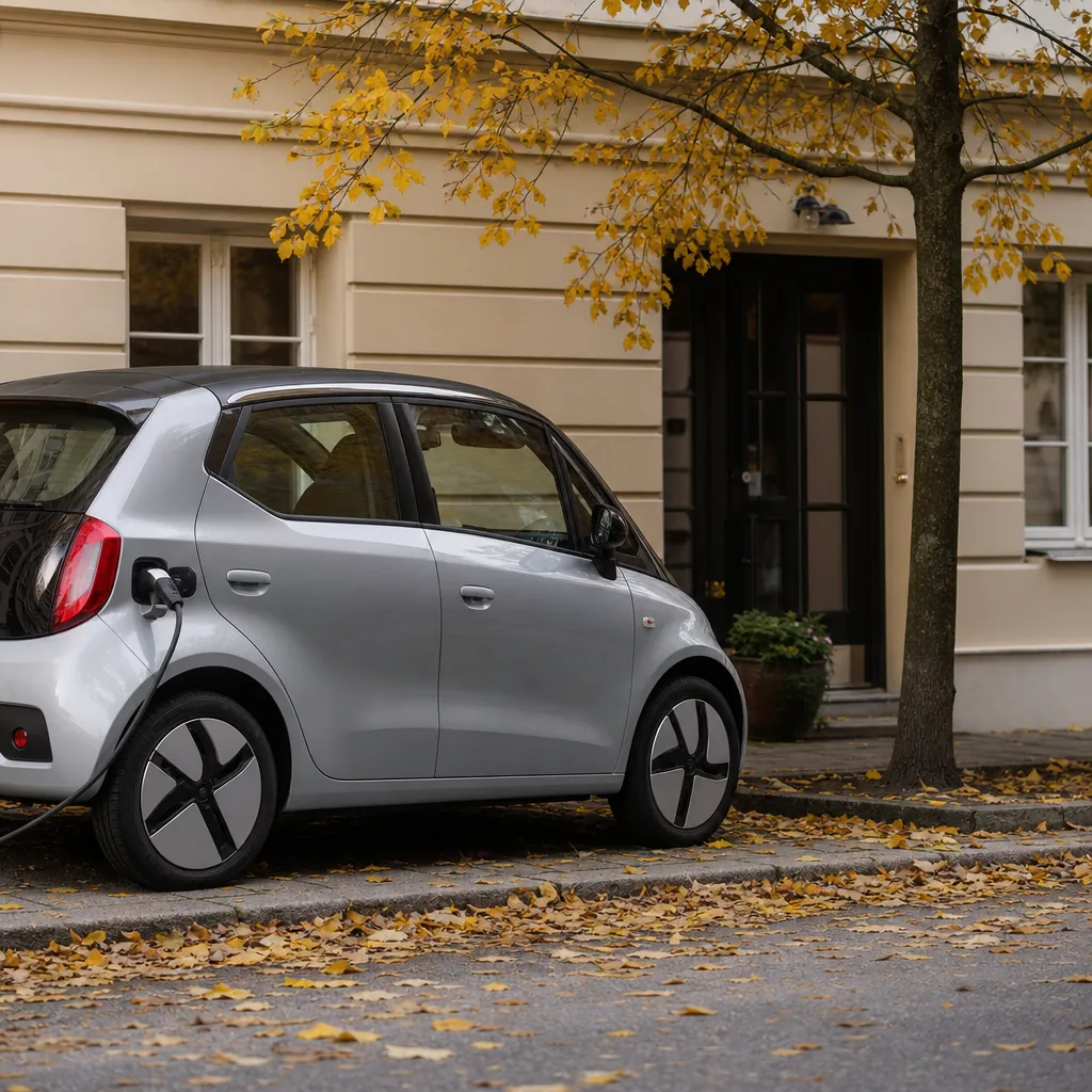 Peugeot e-208 i stadsmiljö